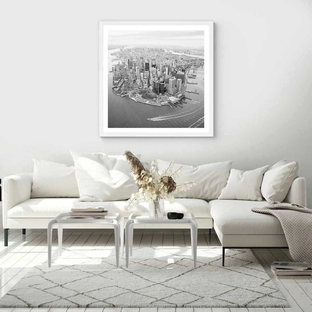 Plakat w białej ramie - Jak nie pokochać? - 30x30 cm