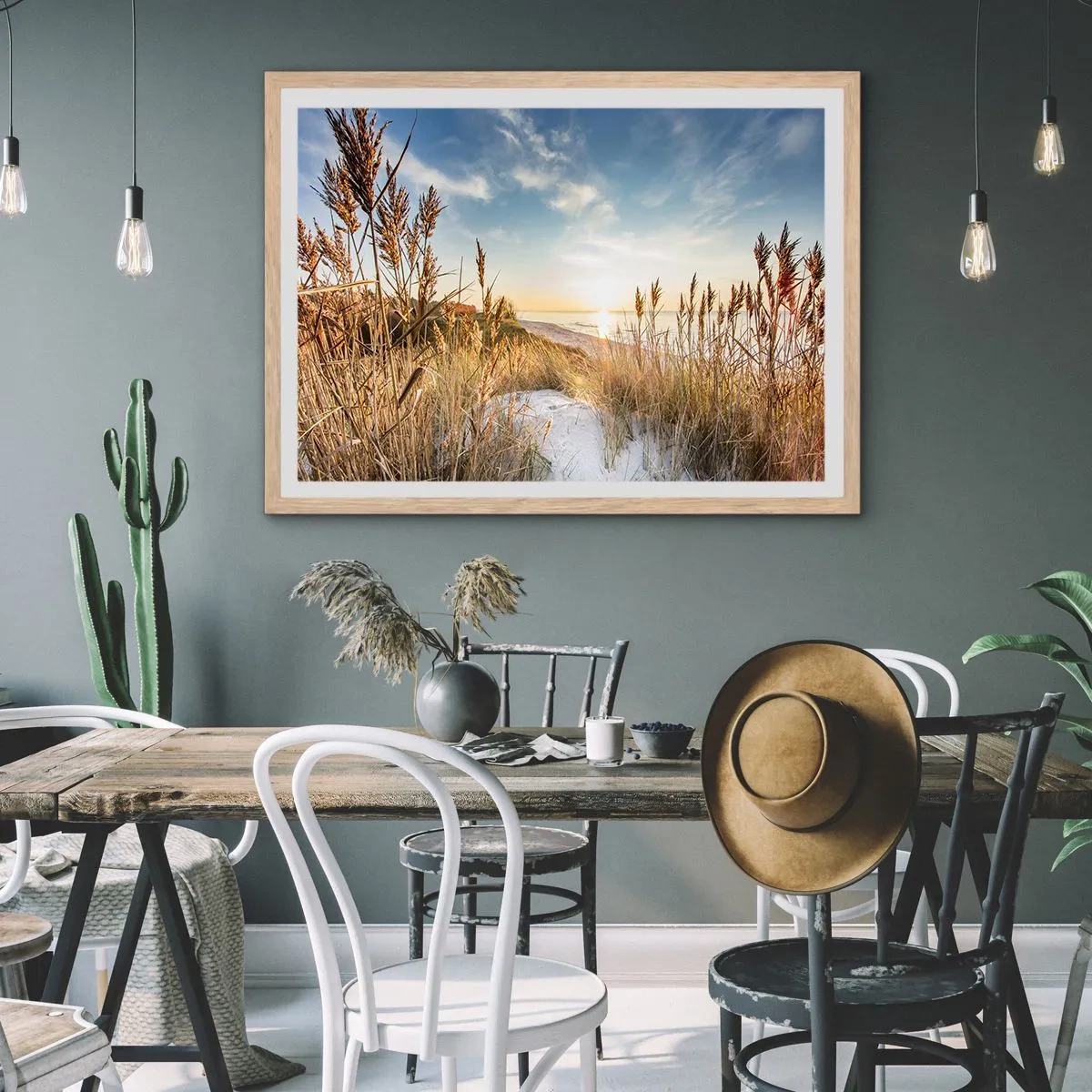 Plakat w ramie jasny dąb - Północna plaża - 91x61 cm