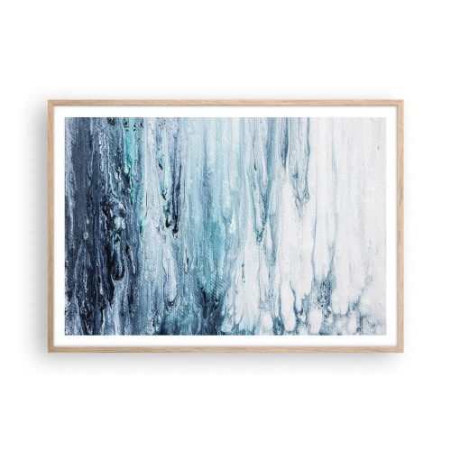 Plakat w ramie jasny dąb - Sople błękitu - 100x70 cm