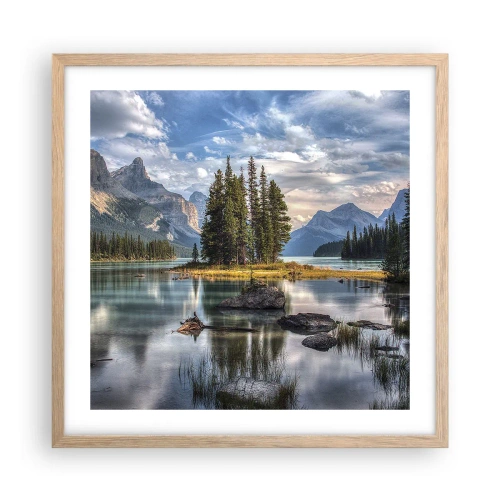 Plakat w ramie jasny dąb - Nad wodą wielką i czystą… - 50x50 cm