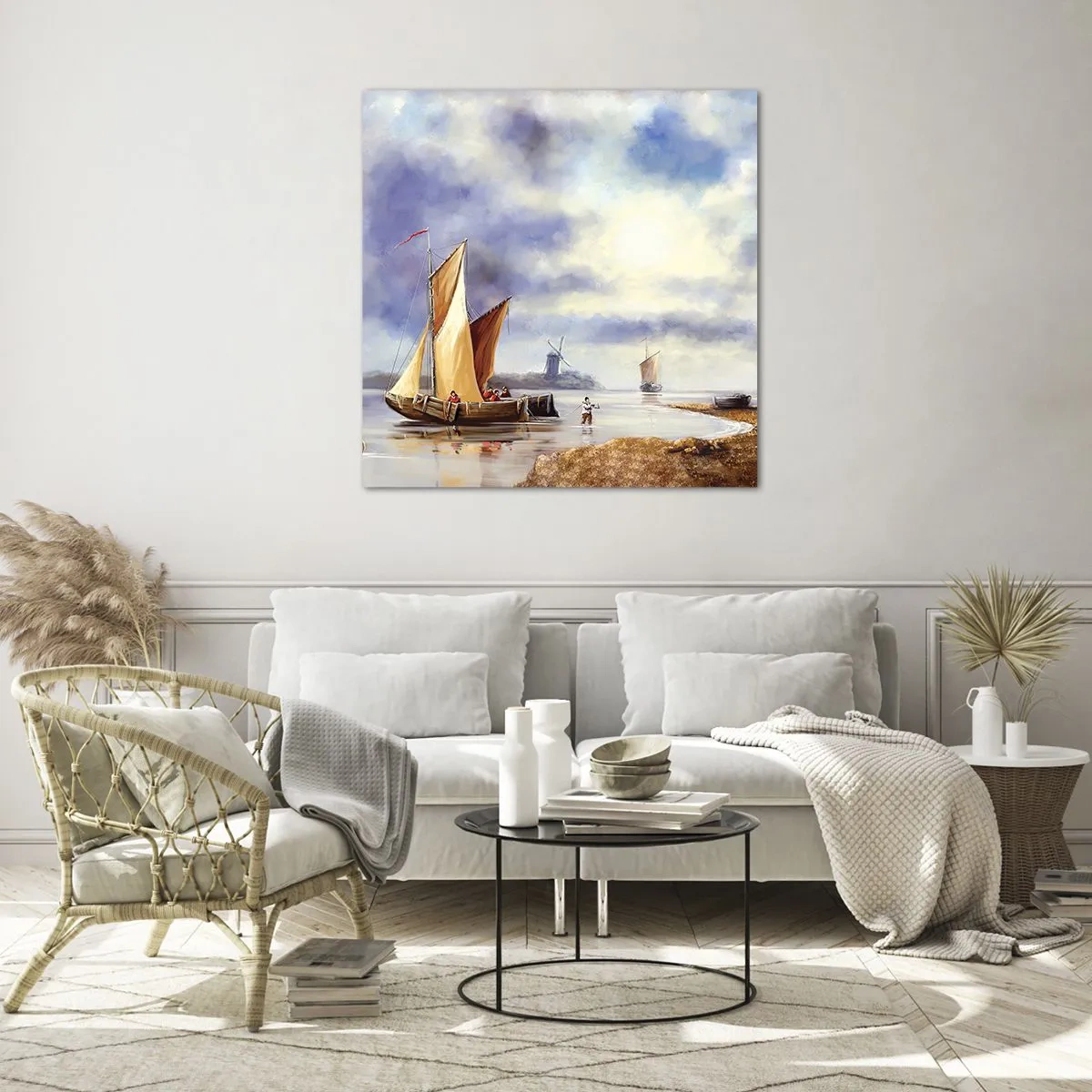 Obraz na szkle - Powrót żeglarzy - 50x50 cm