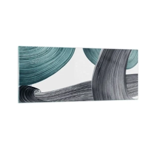 Obraz na szkle - Szmaragdowe i czarne szlaki - 100x40 cm