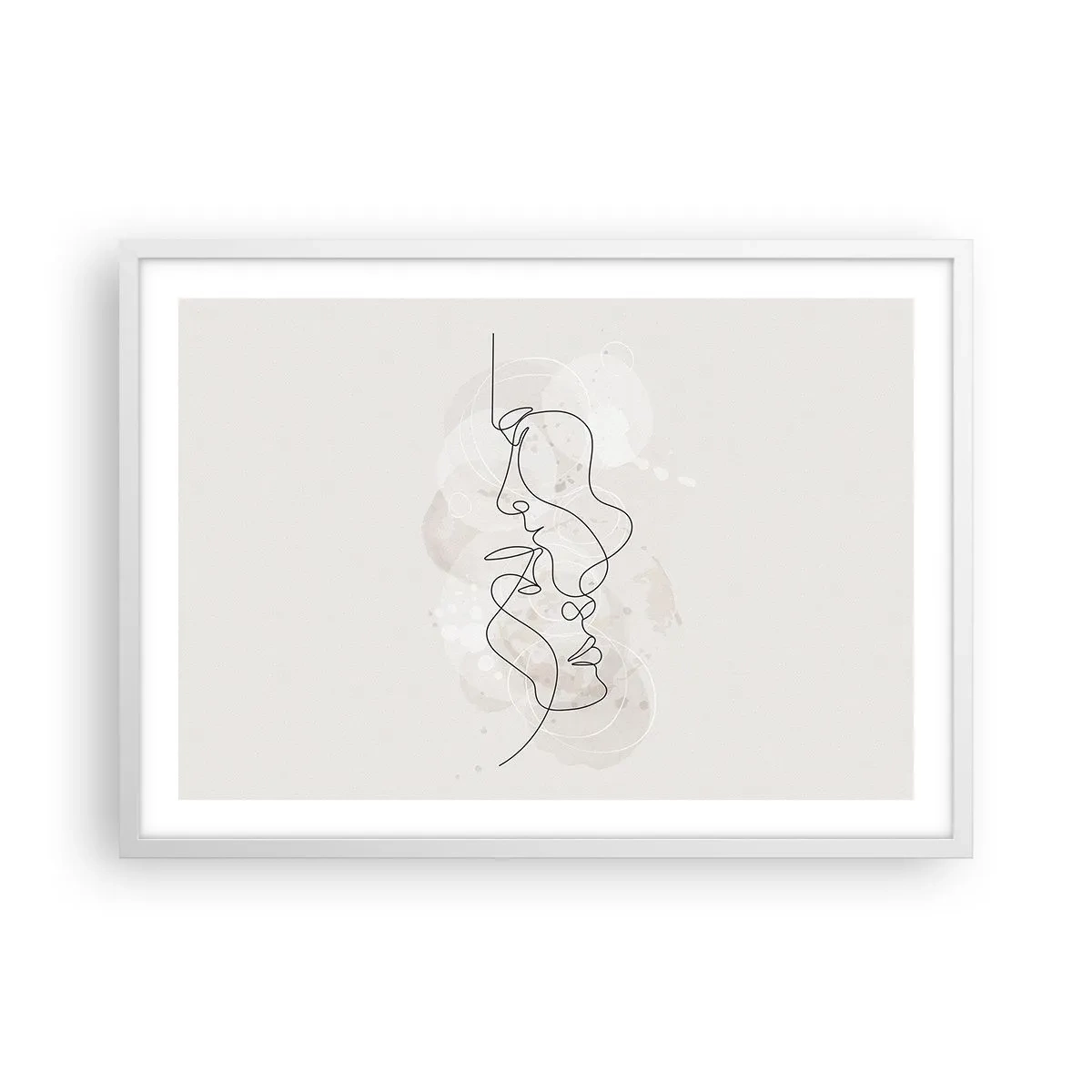 Plakat w białej ramie - Splątani w uścisku - 70x50 cm