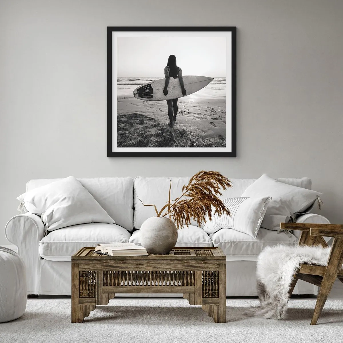 Plakat w czarnej ramie - Córka morskiej fali - 40x40 cm