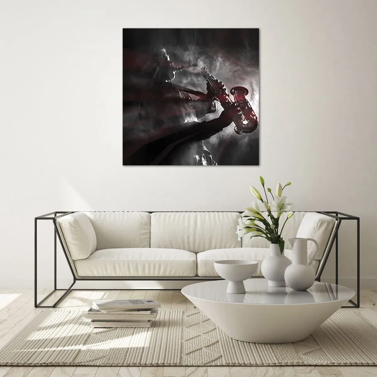 Obraz na szkle - W oparach jazzu - 60x60 cm