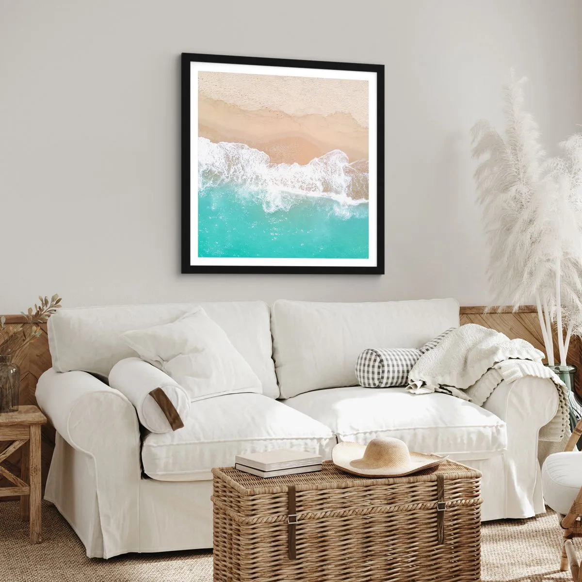 Plakat w czarnej ramie - Pieszczotliwy dotyk - 30x30 cm