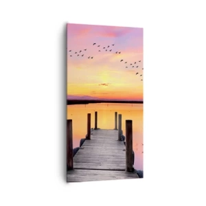 Obraz na płótnie - Fiołkowy cichy świt - 65x120 cm