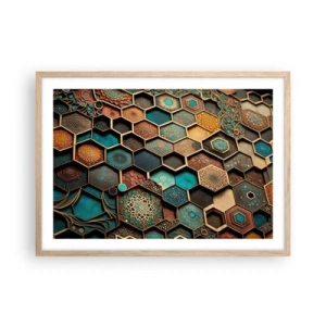 Plakat w ramie jasny dąb - Arabskie ornamenty – wariacja - 70x50 cm