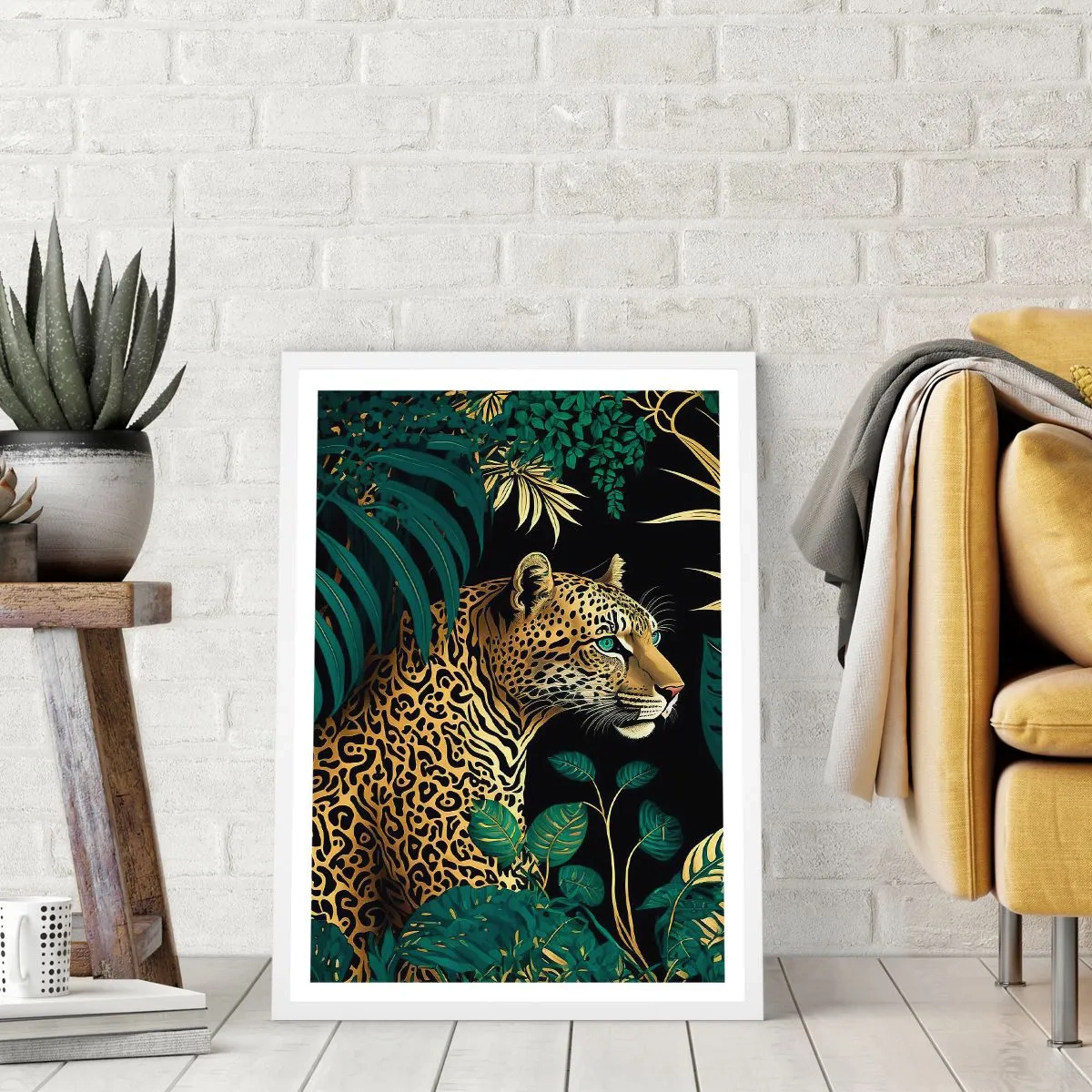 Plakat w białej ramie - Gospodarz w dżungli - 50x70 cm