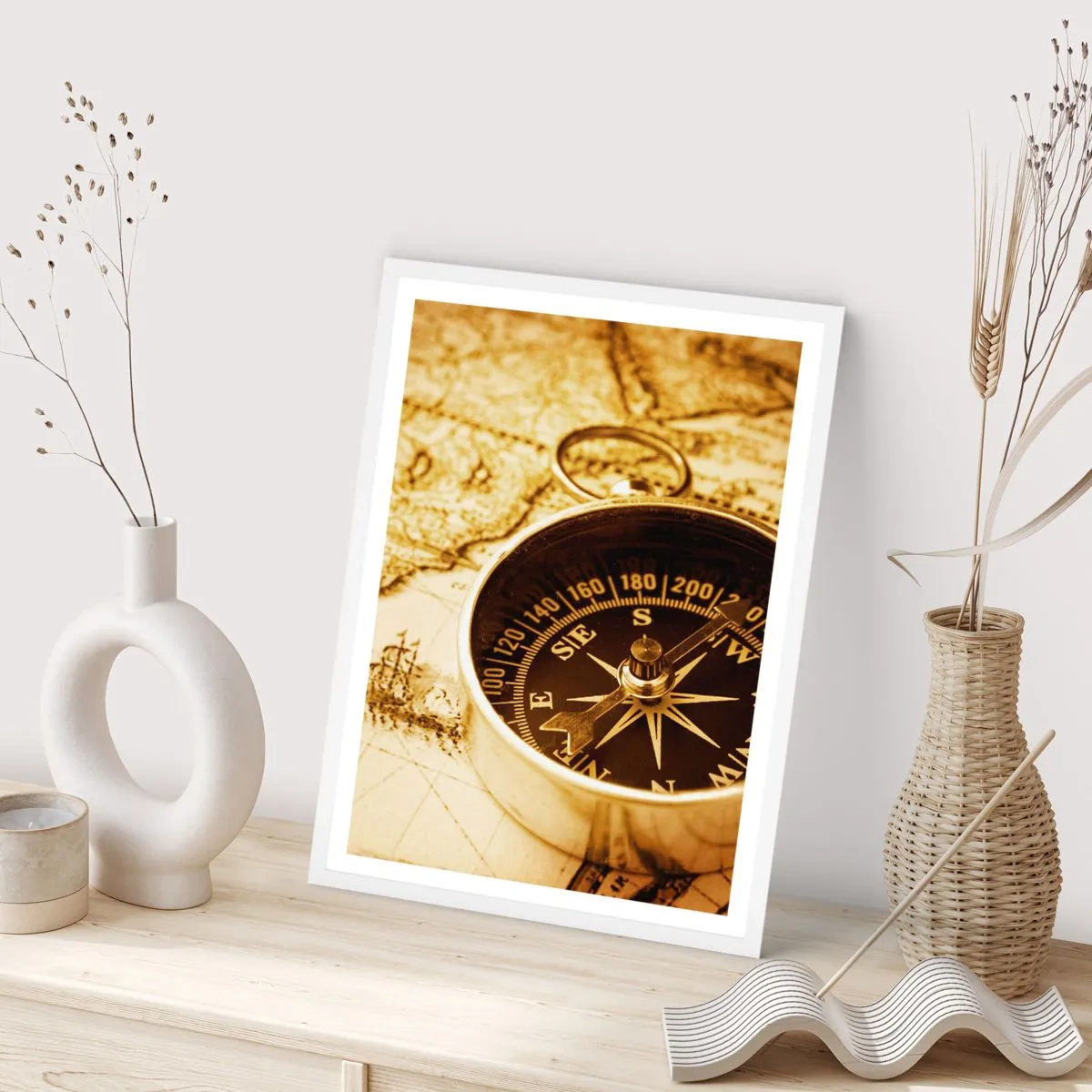 Plakat w białej ramie - Na wschód czy na zachód? - 40x50 cm