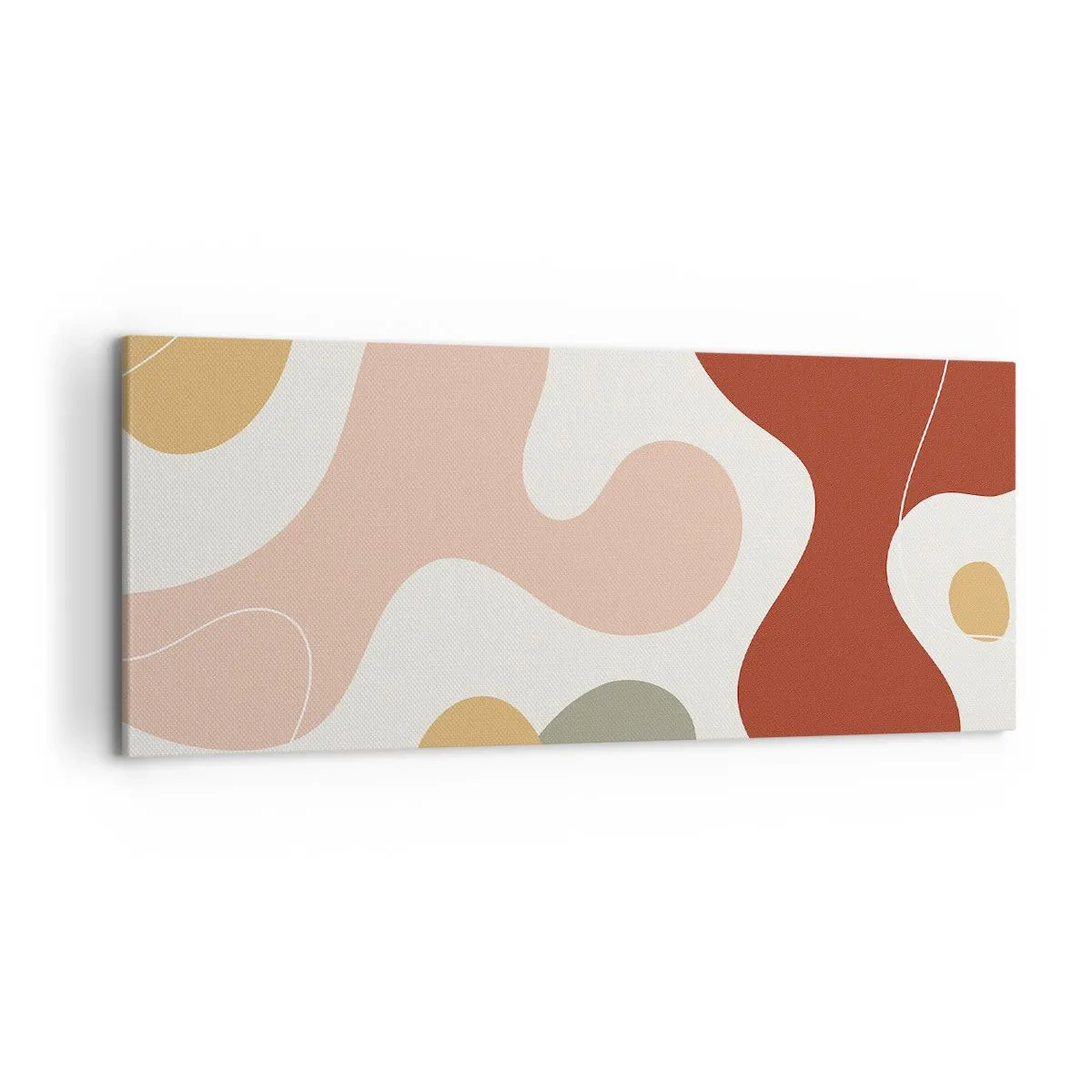 Obraz na płótnie - Abstrakcyjna kompozycja w pastelowych odcieniach z dynamicznymi kształtami - 120x50cm - Esy czy floresy? - Nowoczesna dekoracja ścienna do salonu i sypialni ARTTOR