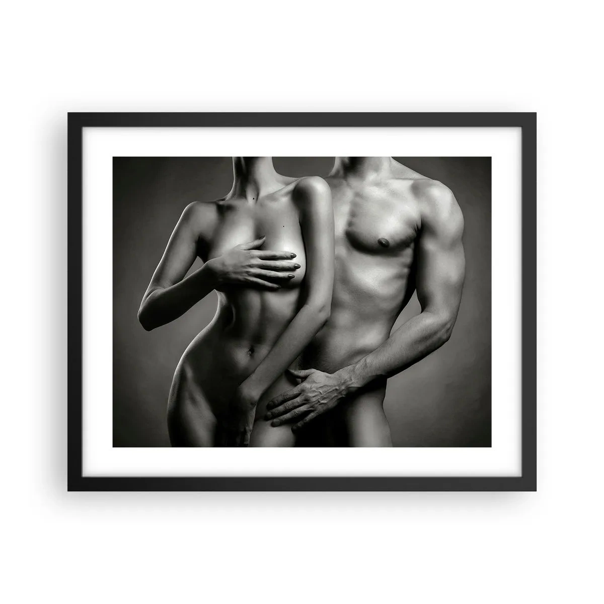Plakat w czarnej ramie - Adam i Ewa - 50x40 cm