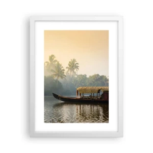 Plakat w białej ramie - Dom na rzece - 30x40 cm
