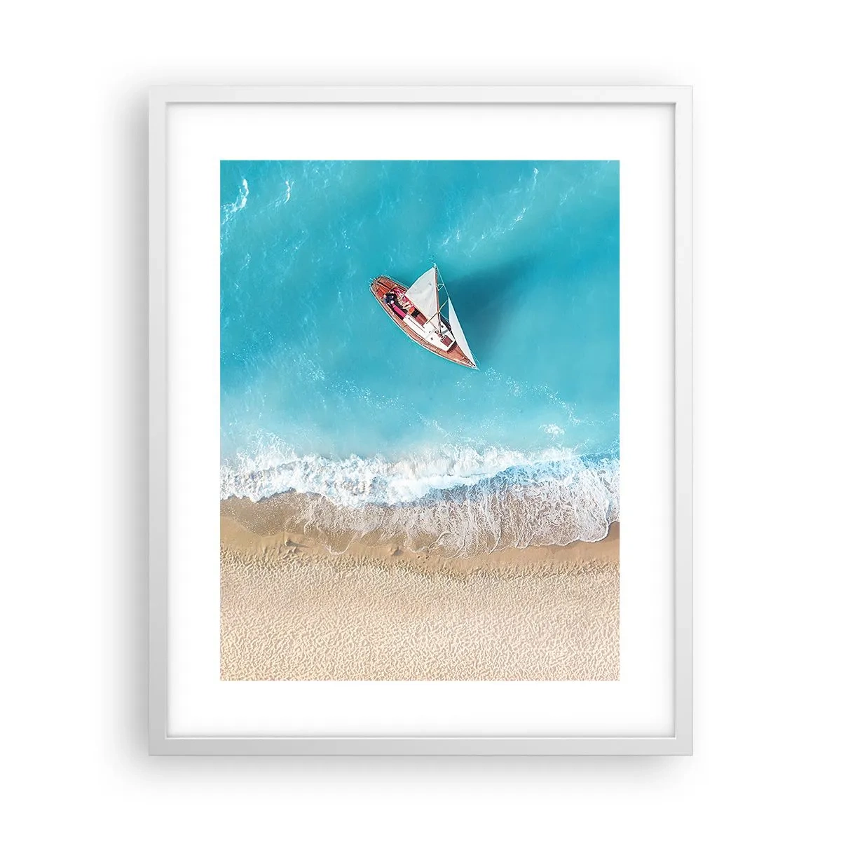 Plakat w białej ramie - Na granicy błękitu i złota - 40x50 cm