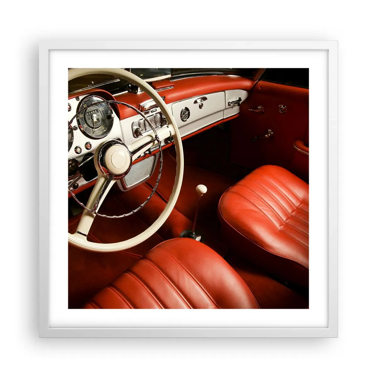 Plakat w białej ramie - Luksus w stylu vintage - 50x50 cm