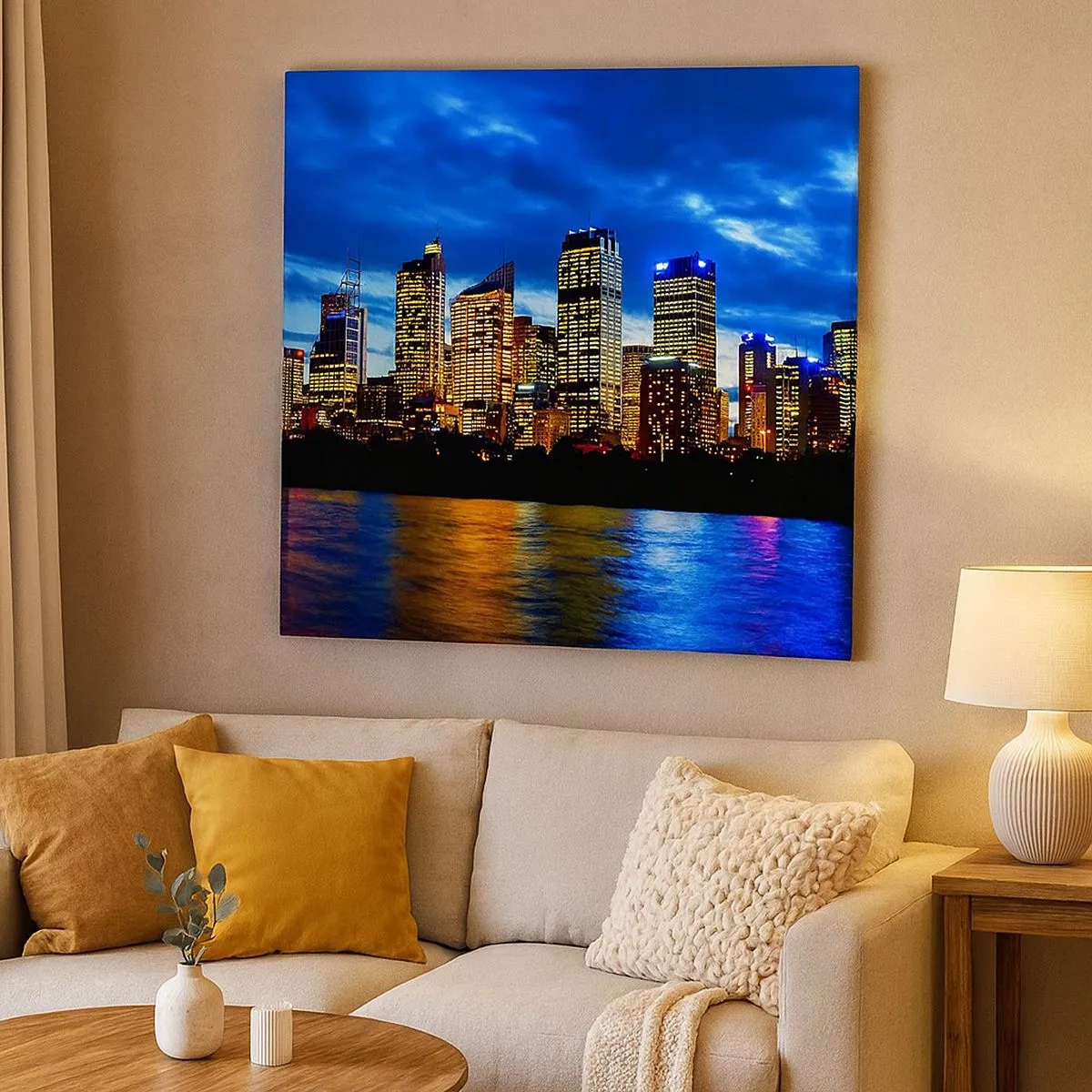 Obraz na płótnie - Noc świateł i barw - 30x30 cm