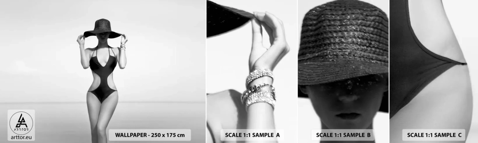 Fototapeta Próbka Standard Eco - Na imię mi: Elegancja - Kobieta, Plaża, Moda - 100x30 cm