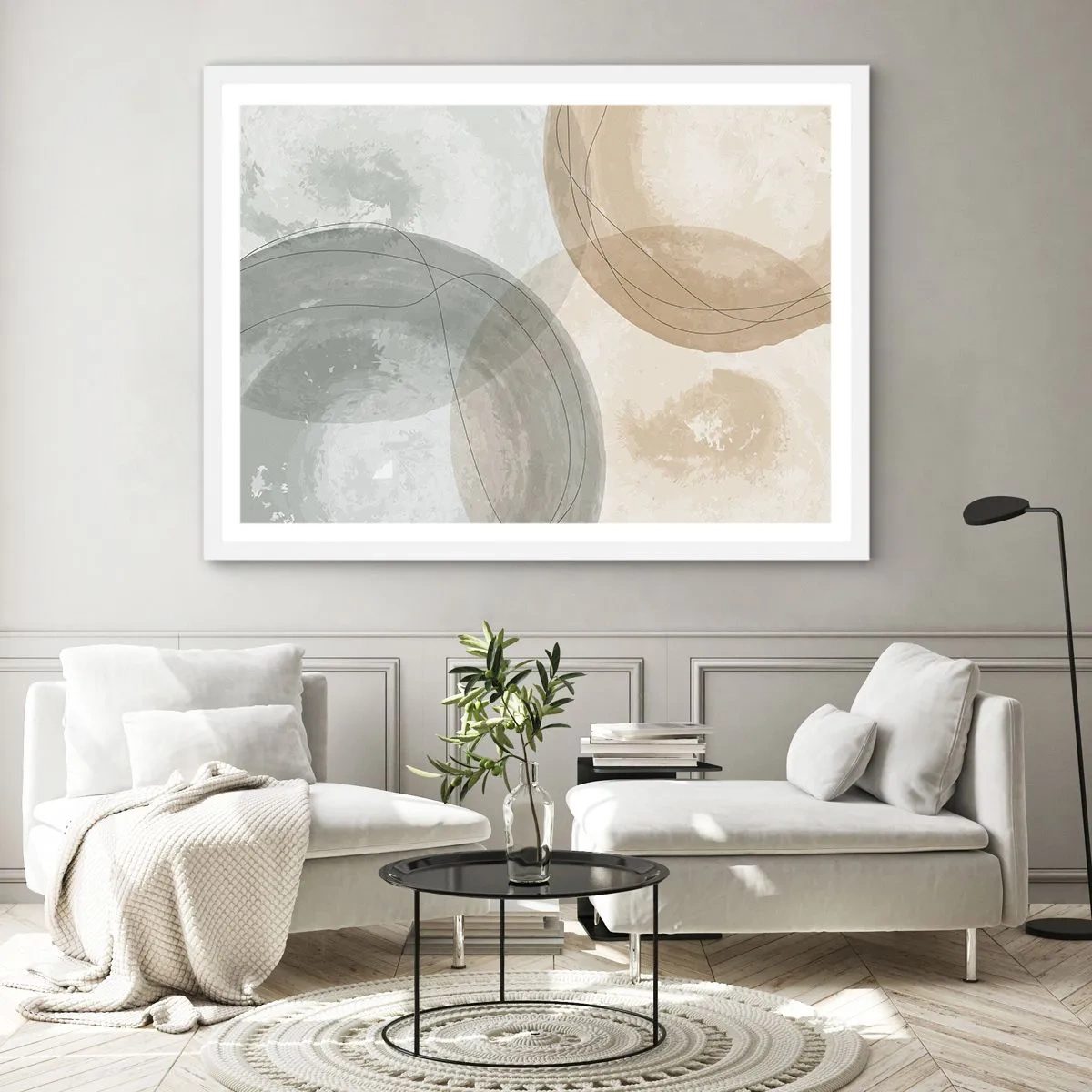 Plakat w białej ramie - Przenikanie światów - 40x30 cm