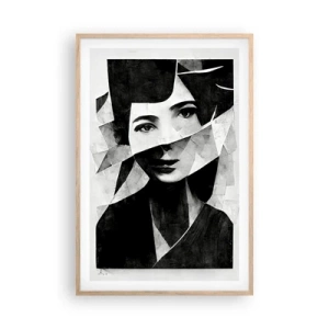 Plakat w ramie jasny dąb - Naprawdę jaka jesteś… - 61x91 cm