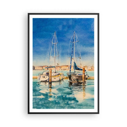 Plakat w czarnej ramie - Słoneczna laguna - 70x100 cm