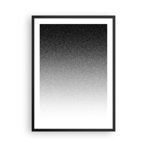 Plakat w czarnej ramie - Minimalistyczny gradient czerni i bieli w punktowym wzorze - 50x70cm - W stronę światła - Nowoczesna dekoracja ścienna do salonu i sypialni ARTTOR