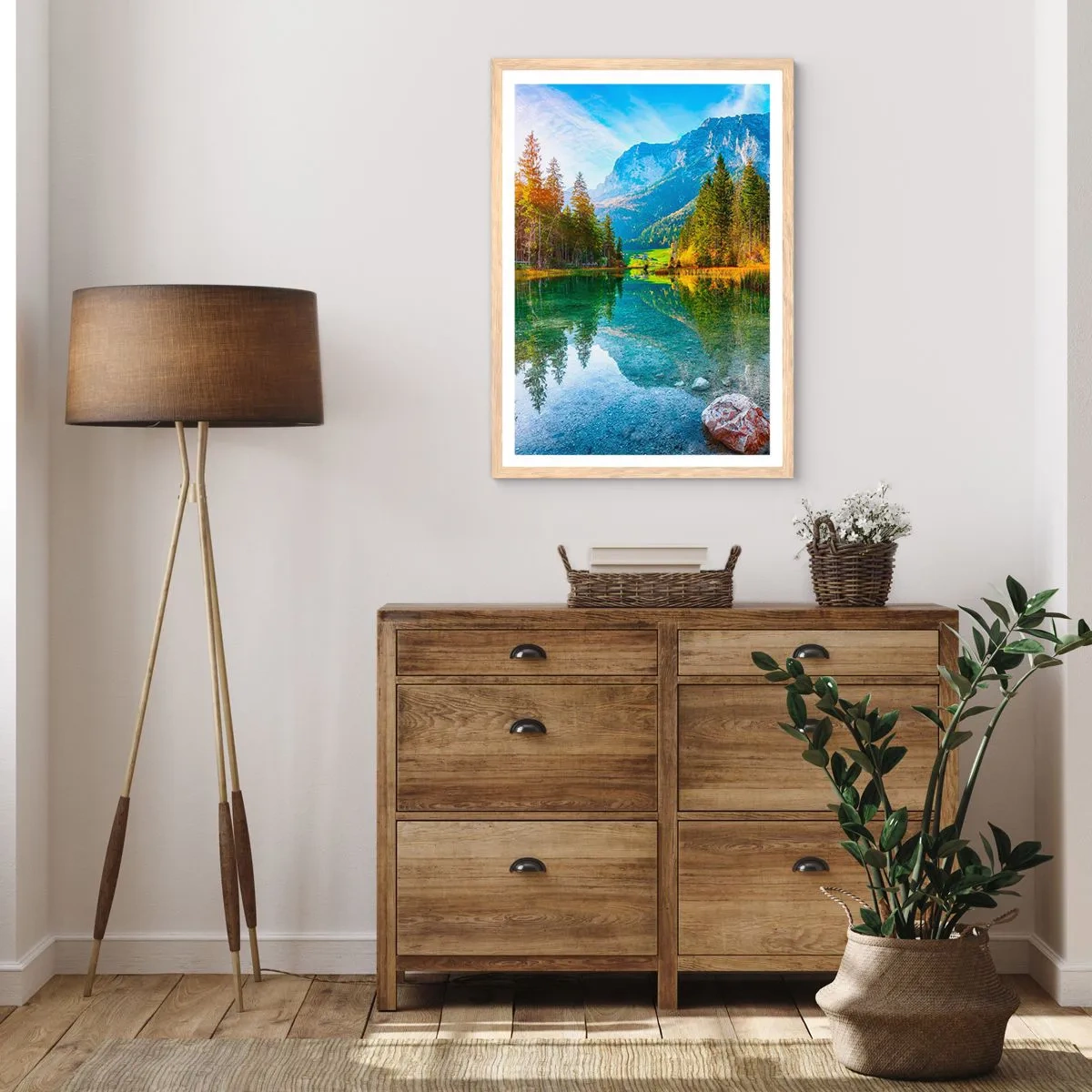 Plakat w ramie jasny dąb - Łagodność jesieni - 61x91 cm