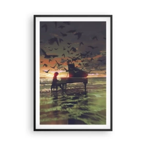 Plakat w czarnej ramie - Koncert na fortepian i fale - 61x91 cm