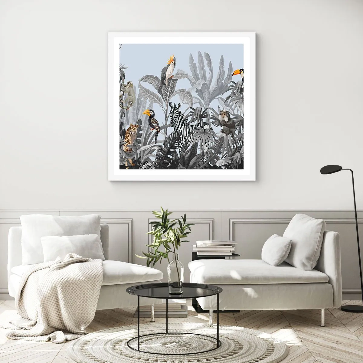 Plakat w białej ramie - Afrykańska bajka - 60x60 cm