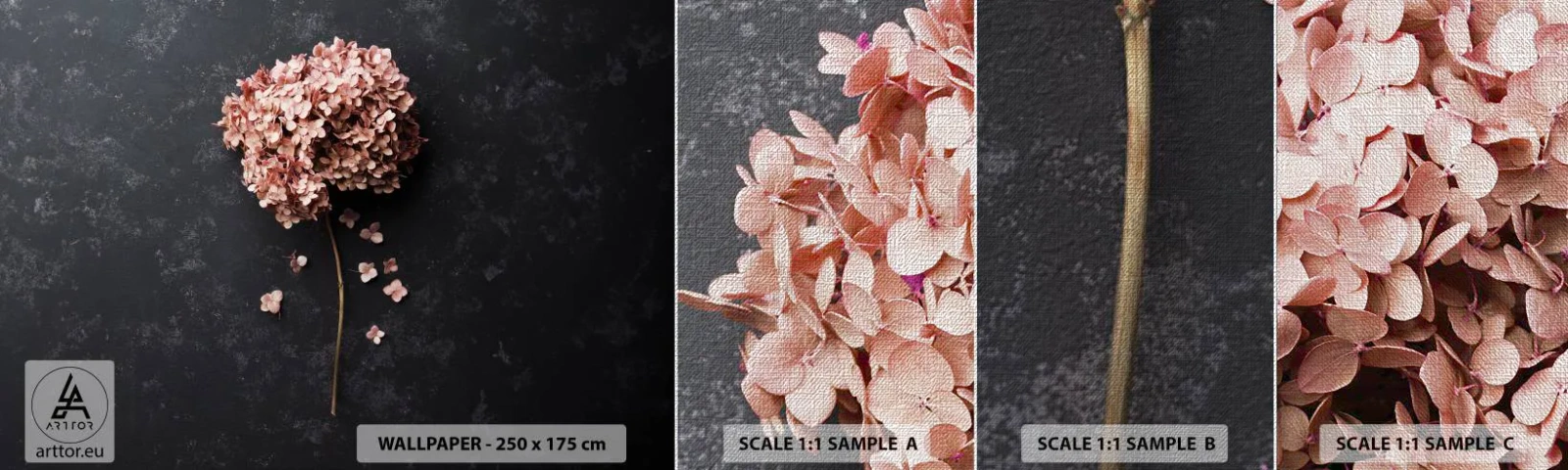 Fototapeta Próbka Premium Canvas - Prawdziwie romantyczny znak - Kwiat, Hortensja, Natura - 100x30 cm