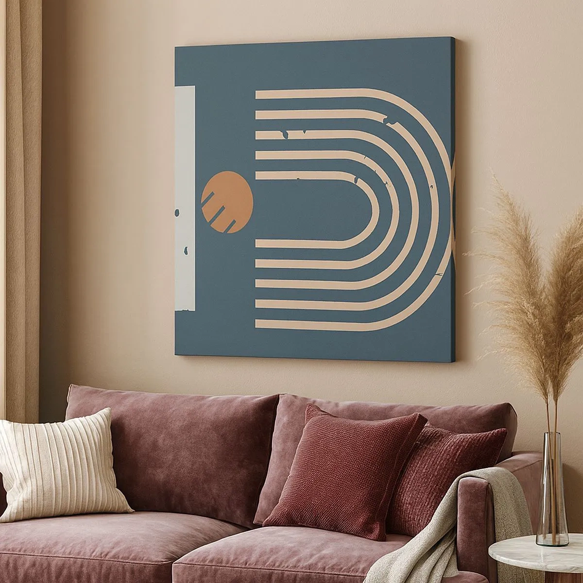 Obraz na płótnie - Geometria na granacie - 30x30 cm