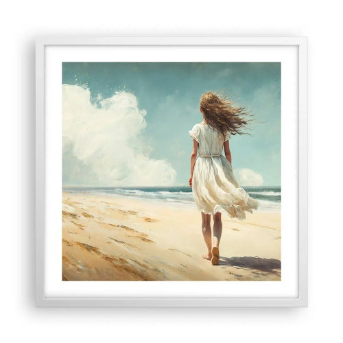 Plakat w białej ramie - Na spotkanie słońca i wiatru - 50x50 cm