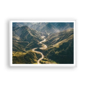 Plakat w białej ramie - Prosto z serca gór - 100x70 cm