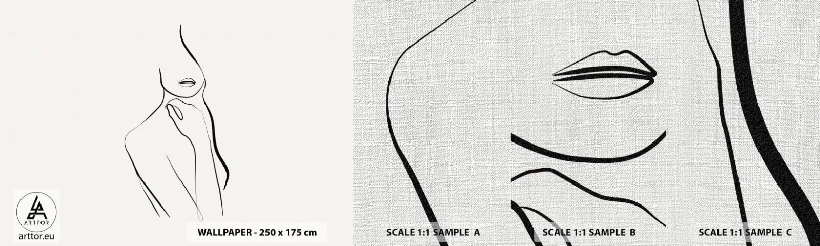 Fototapeta Próbka Premium Canvas - Fala melancholii - Abstrakcja, Ciało Kobiety, Grafika - 100x30 cm