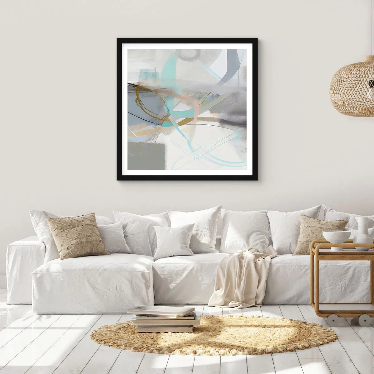 Plakat w czarnej ramie - Abstrakcja zamglona - 40x40 cm