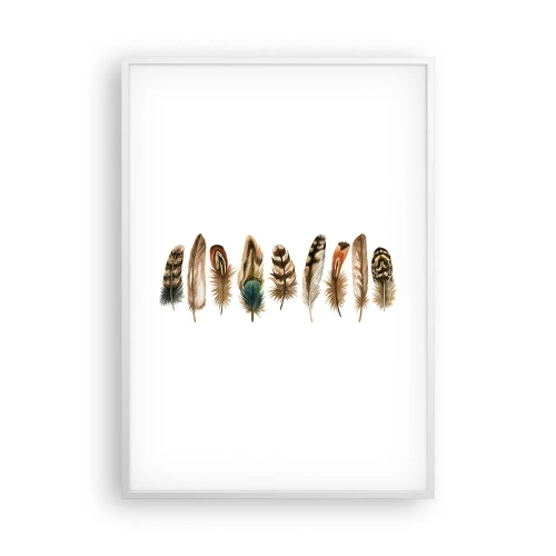 Plakat w białej ramie - Pierzasta wariacja - 70x100 cm