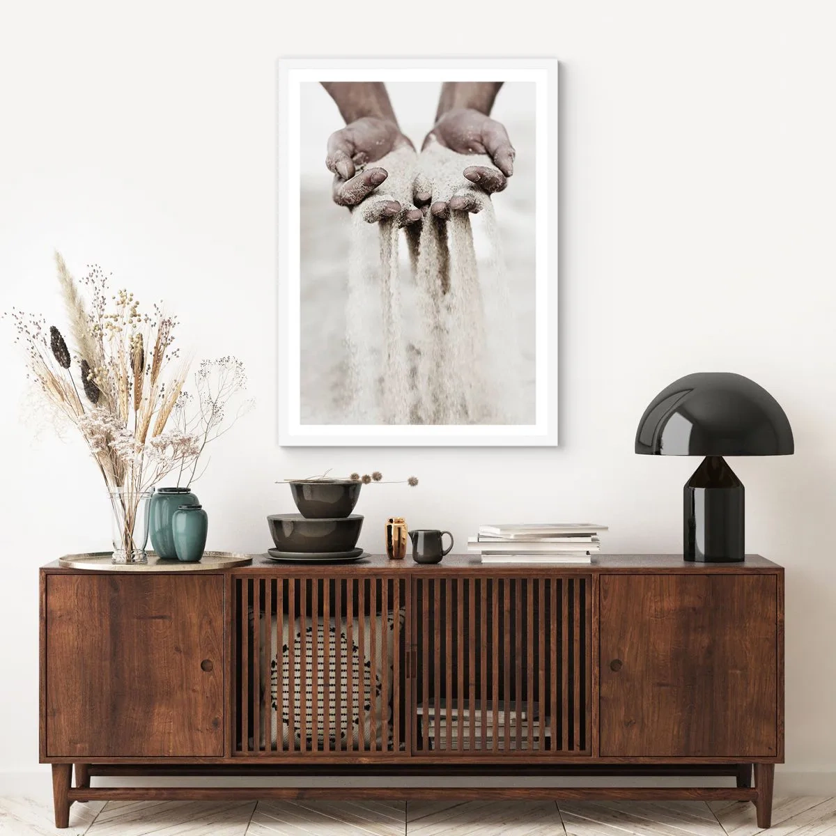 Plakat w białej ramie - Tymi rękoma… - 50x70 cm