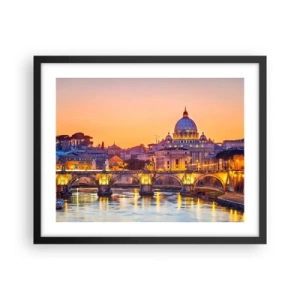 Plakat w czarnej ramie - Zmierzch nad Wiecznym Miastem - 50x40 cm