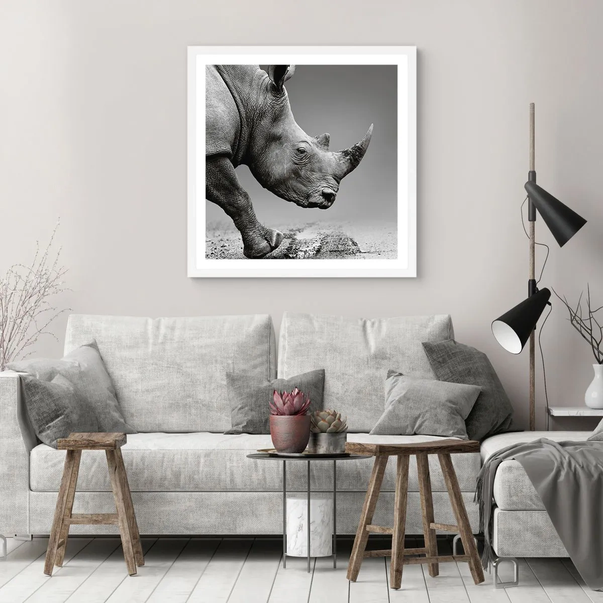 Plakat w białej ramie - Niepowstrzymana siła - 30x30 cm