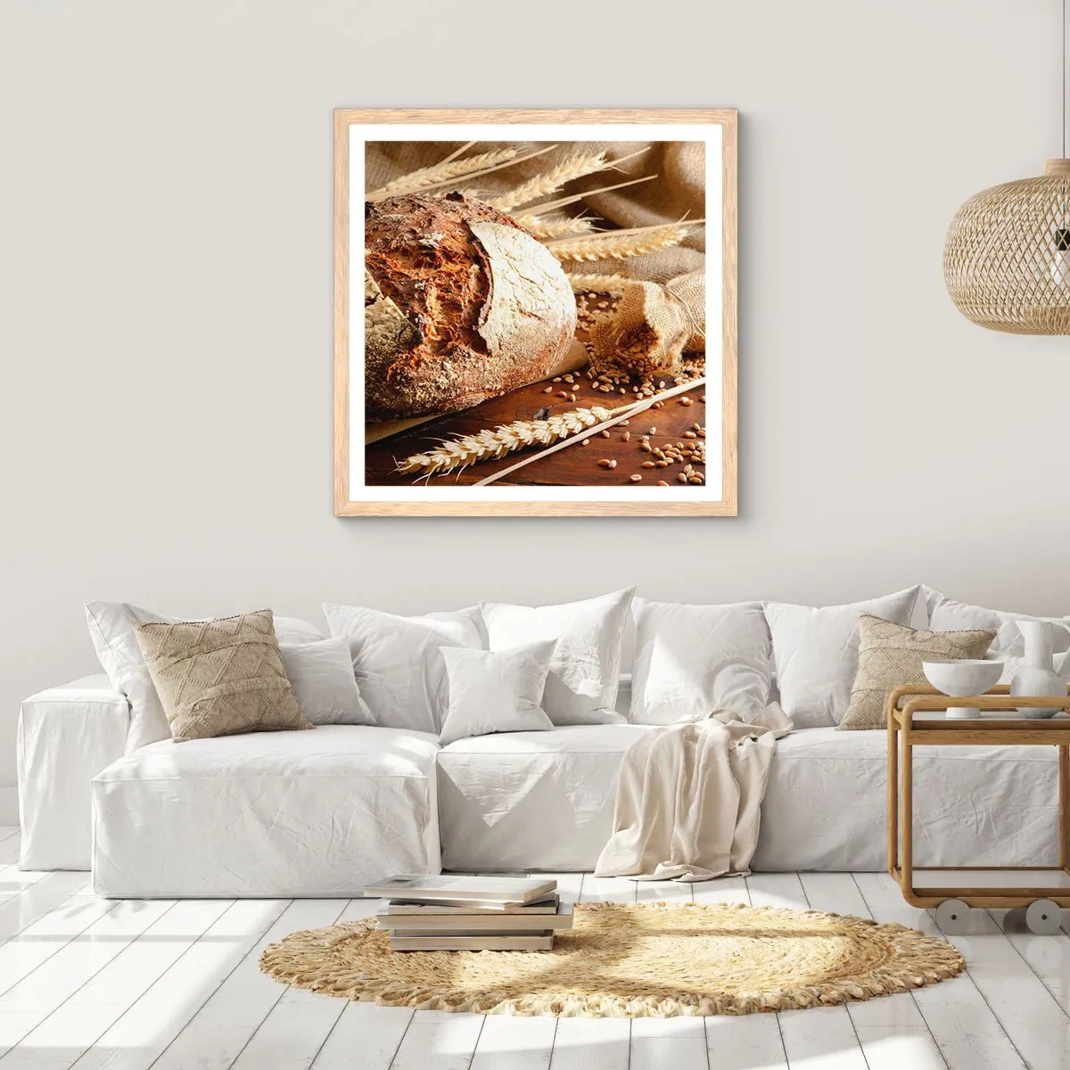 Plakat w ramie jasny dąb - Apetyczny, wonny, chrupiący - 40x40 cm