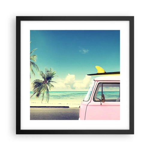 Plakat w czarnej ramie - Wakacje czas zacząć - 40x40 cm