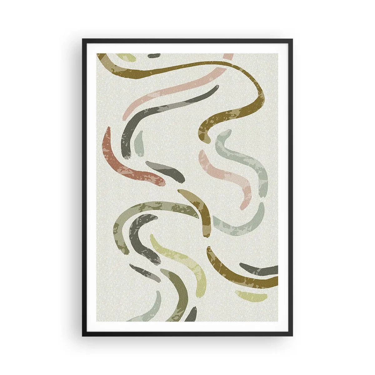 Plakat w czarnej ramie - Radosny taniec abstrakcji - 70x100 cm