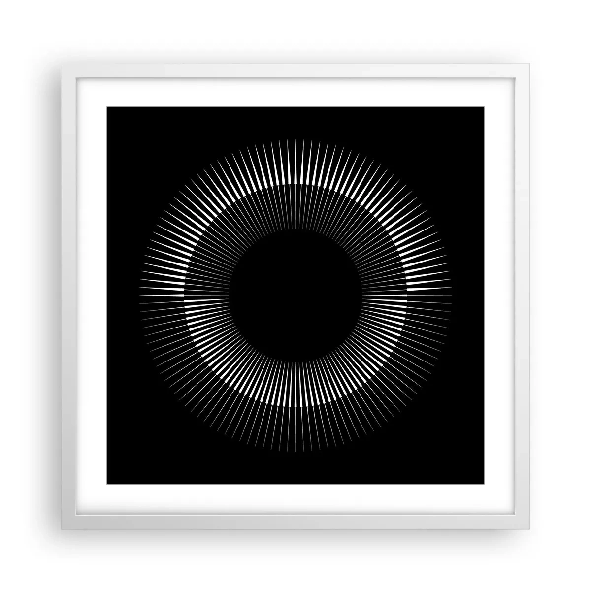 Plakat w białej ramie - Czarne Słońce - 50x50 cm