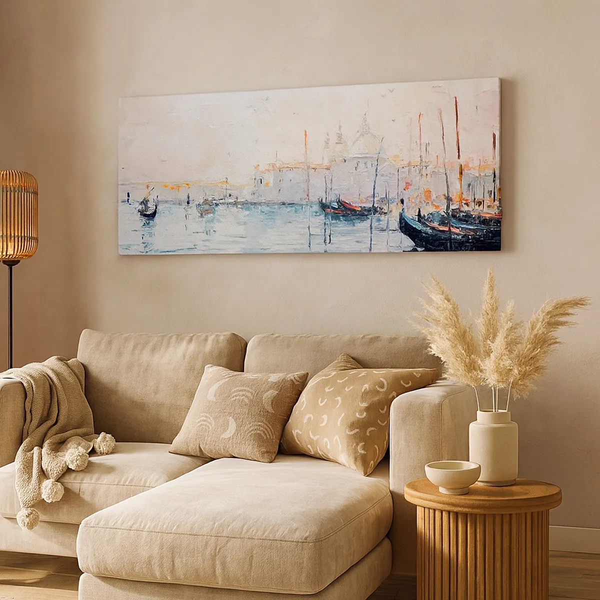 Obraz na płótnie - Za wodą, za mgłą - 30x30 cm