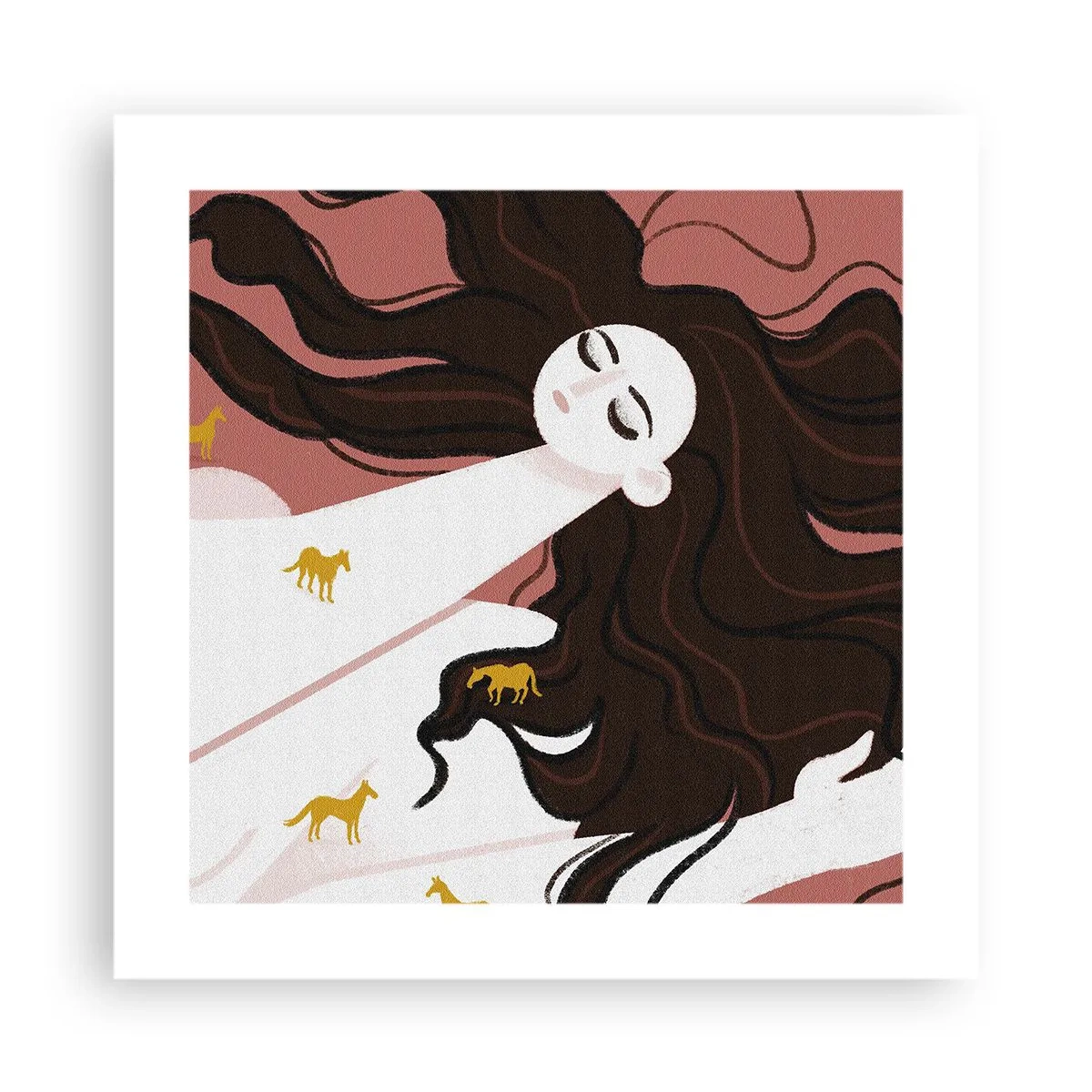 Plakat - Sen o złotym koniu - 40x40 cm