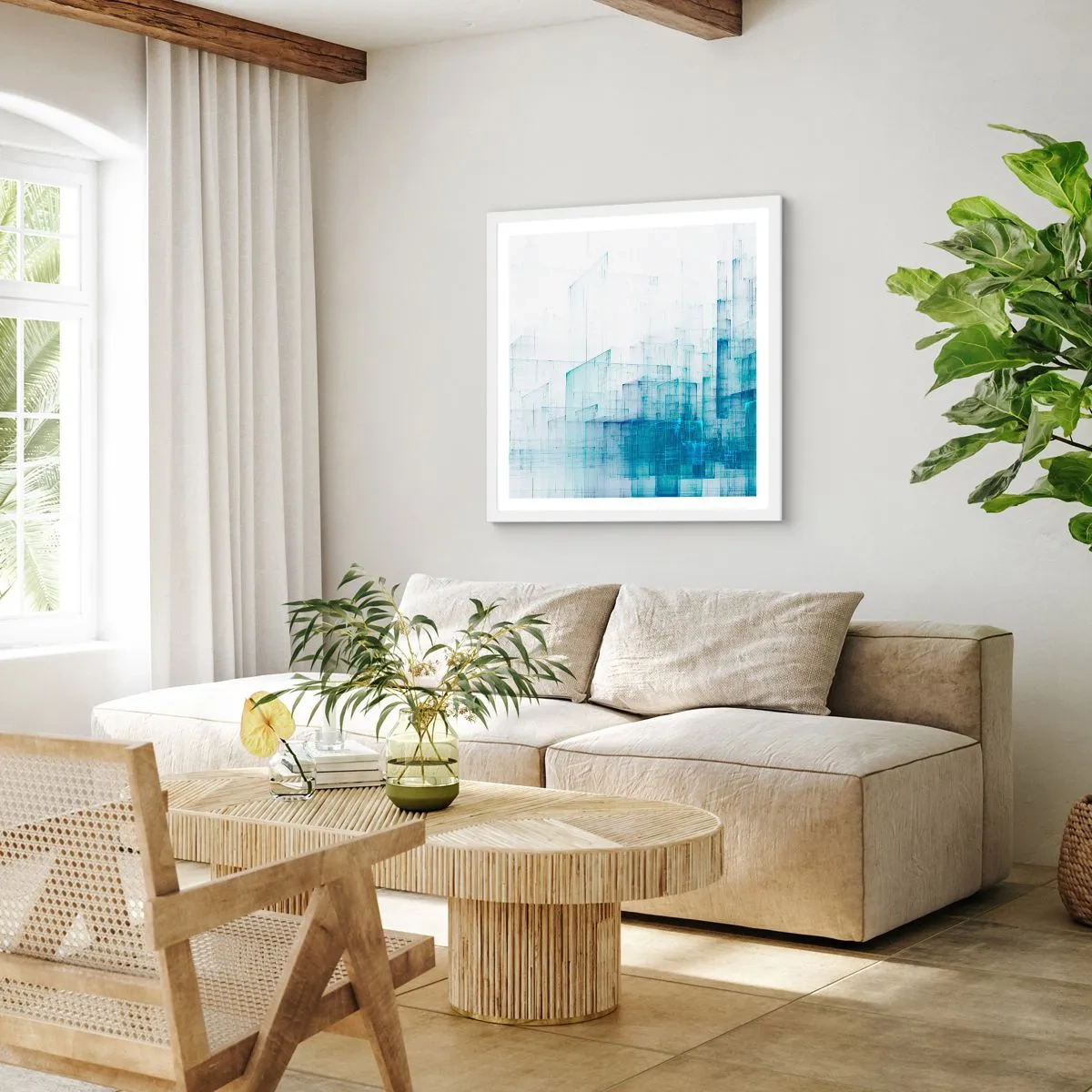 Plakat w białej ramie - Jak stała się przestrzeń - 40x40 cm