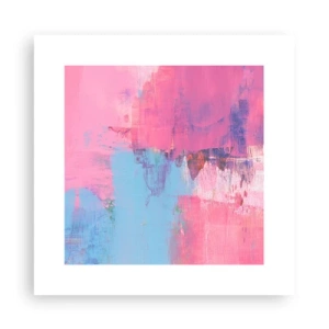 Plakat - Róż, błękit i szczypta światła - 30x30 cm