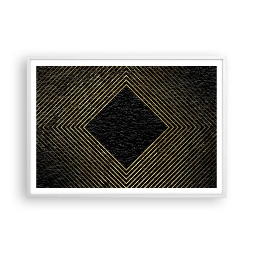 Plakat w białej ramie - Geometria w stylu glamour - 100x70 cm