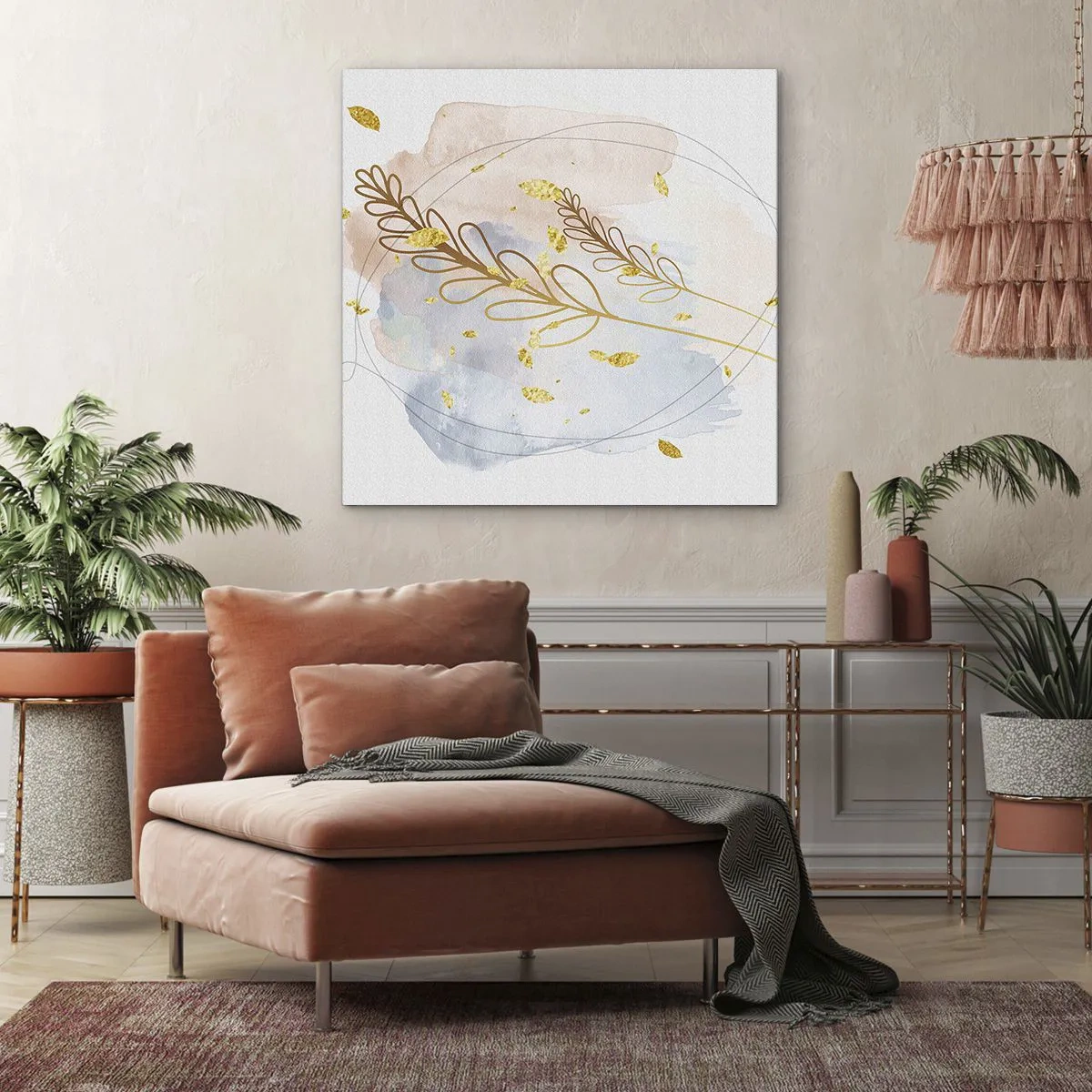 Obraz na płótnie - Złoty podmuch - 50x50 cm