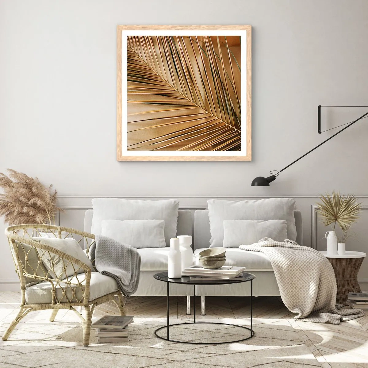 Plakat w ramie jasny dąb - Naturalna kolumnada - 40x40 cm