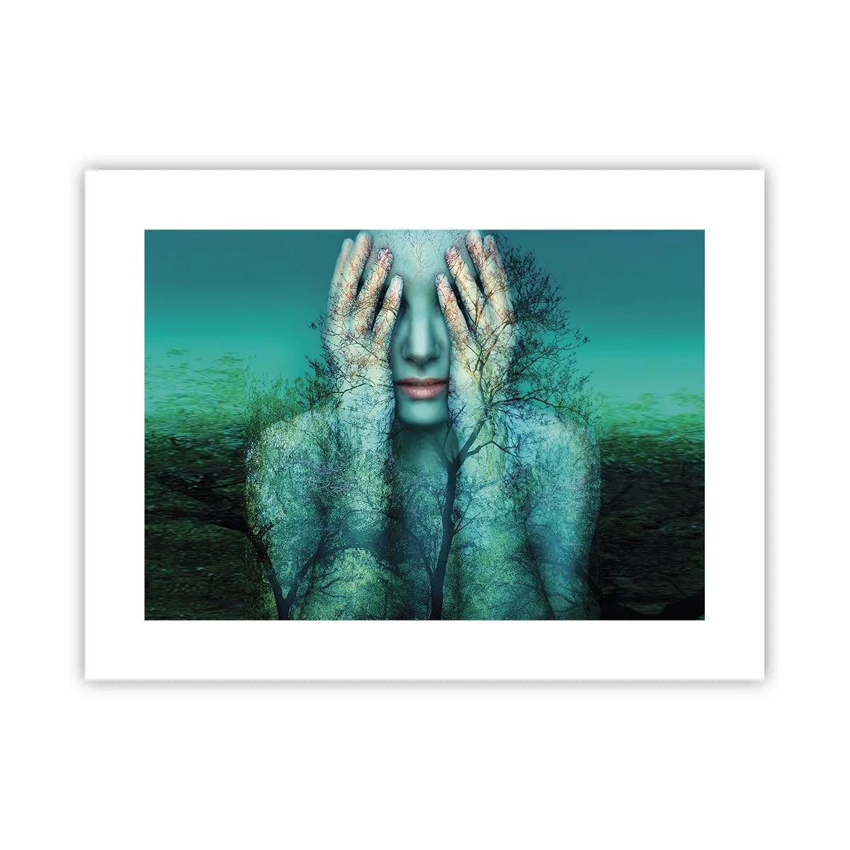 Plakat - Zanurzona w błękicie - 40x30 cm